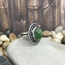 Load image into Gallery viewer, Mandana Studios GREEN GARNET SOLITAIRE STERLING SILVER RING
