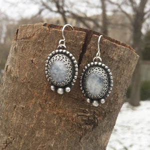 Mandana Studios moonstone sterling silver earrings, drop earrings