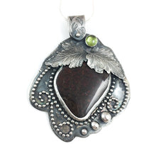 Load image into Gallery viewer, Mandana Studios RED STRAWBERRY AMMOLITE sterling silver pendant
