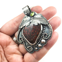 Load image into Gallery viewer, Mandana Studios RED STRAWBERRY AMMOLITE sterling silver pendant
