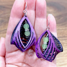 Load image into Gallery viewer, Purple Leather Sculpture Earrings
