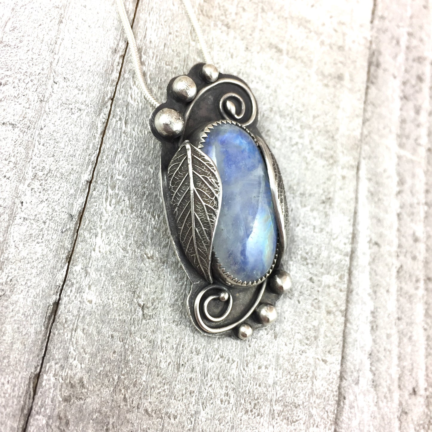 Mandana Studios sterling silver MOONSTONE FOREST FANTASY PENDANT