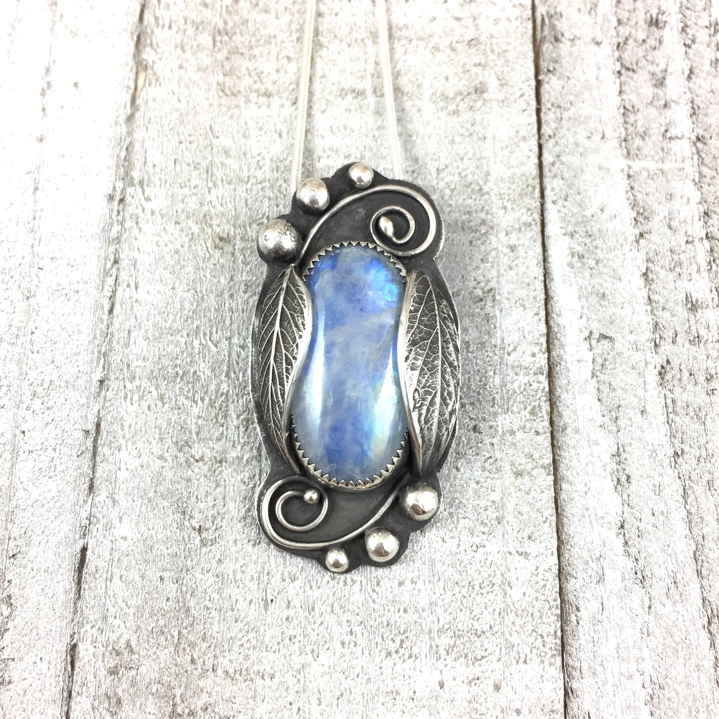 Mandana Studios sterling silver MOONSTONE FOREST FANTASY PENDANT