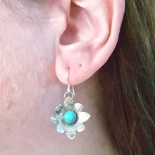 Load image into Gallery viewer, Mandana Studios sterling silver TURQUOISE FLOWER POWER EARRINGS
