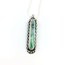 Load image into Gallery viewer, Mandana Studios sterling silver CULTURED OPAL LONG RECTANGLE PENDANT
