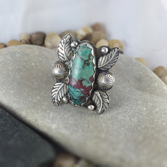 Mandana Studios sterling silver NATURAL CHRYSOCOLLA GEMSTONE RING