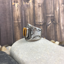 Load image into Gallery viewer, Mandana Studios sterling silver SQUARE TIGERSEYE RING
