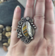 Load image into Gallery viewer, Mandana Studios sterling silver BUMBLE BEE JASPER RING
