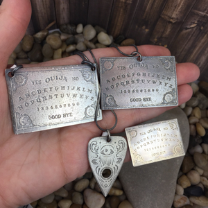 Mandana Studios sterling silver planchette pendant, Ouija jewelry, spirit board jewelry 