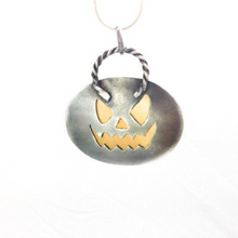 Load image into Gallery viewer, Mandana Studios sterling silver Yellow Aventurine pendant, Halloween pendant
