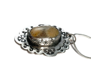 Mandana Studios FOSSIL CORAL sterling silver pendant