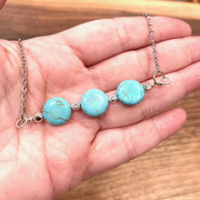 Load image into Gallery viewer, Turquoise color Howlite Triple Stone Pendant
