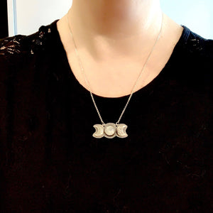 Mandana Studios sterling silver triple goddess moon pendant with moonstone