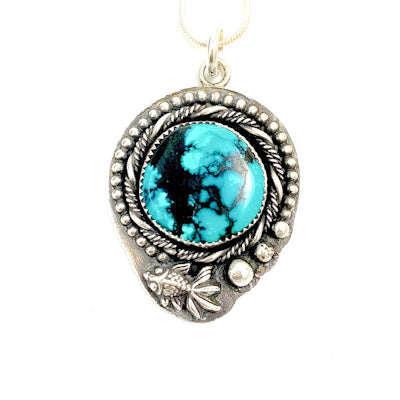 Mandana Studios sterling silver PISCES GODDESS TURQUOISE PENDANT