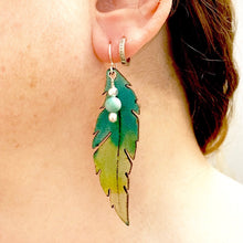 Load image into Gallery viewer, Turquoise Ombre Feather Earrings
