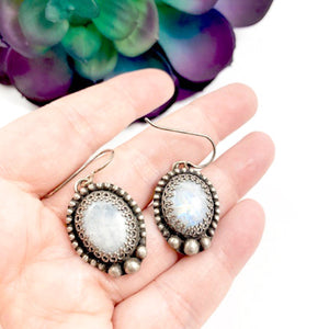 Mandana Studios moonstone sterling silver earrings, drop earrings