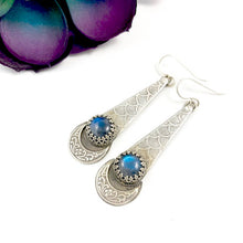 Load image into Gallery viewer, Mandana Studios labradorite sterling silver earrings, mermaid drop earrings

