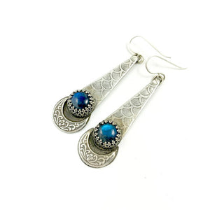 Mandana Studios labradorite sterling silver earrings, mermaid drop earrings