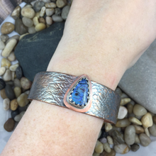 Load image into Gallery viewer, Mandana Studios TEXTURED COPPER CUFF with cultured opal
